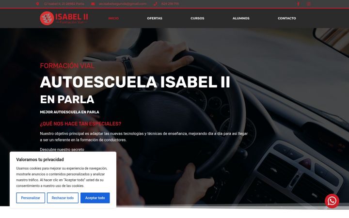 Snimka zaslona za autoescuelaisabelsegunda.es