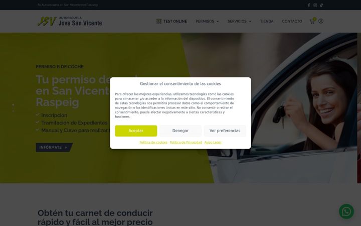Screenshot του autoescuelajovesanvicente.com