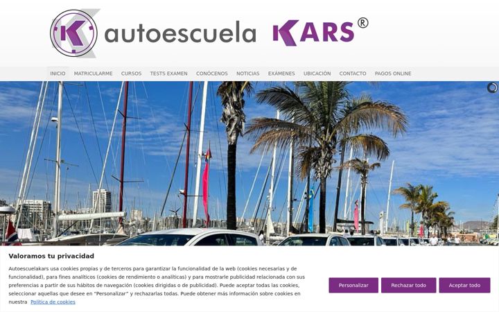 Screenshot of autoescuelakars.com