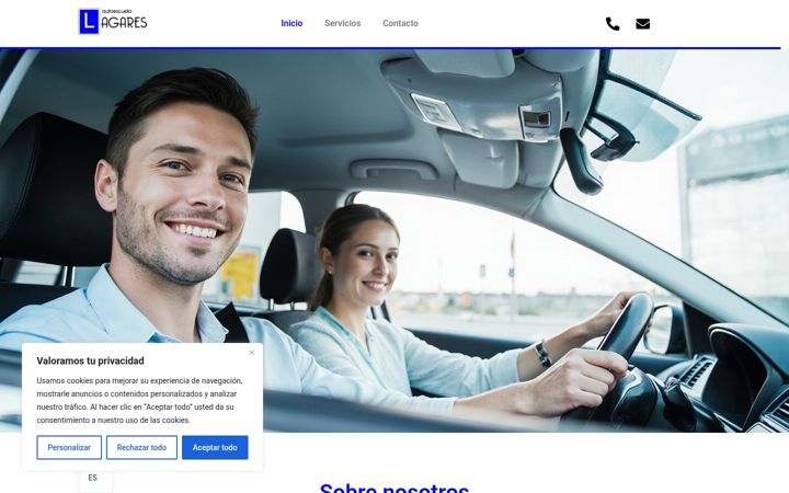 Screenshot of autoescuelalagares.com