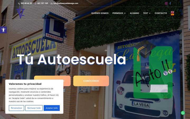 Screenshot of autoescuelalavega.com