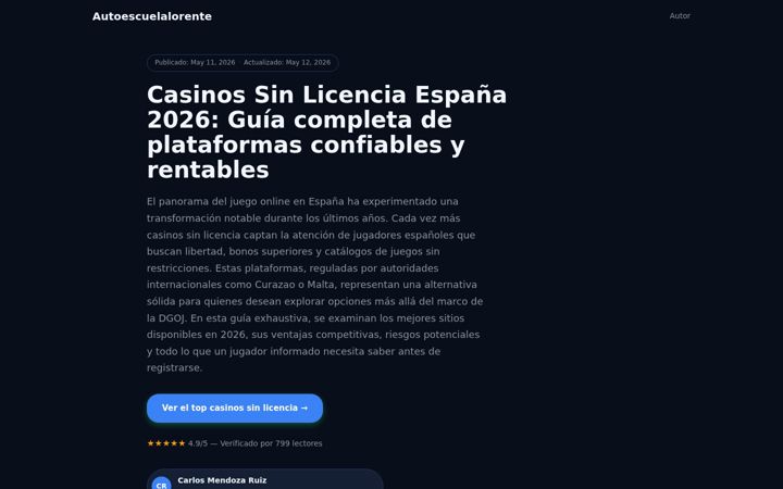 Screenshot of autoescuelalorente.es