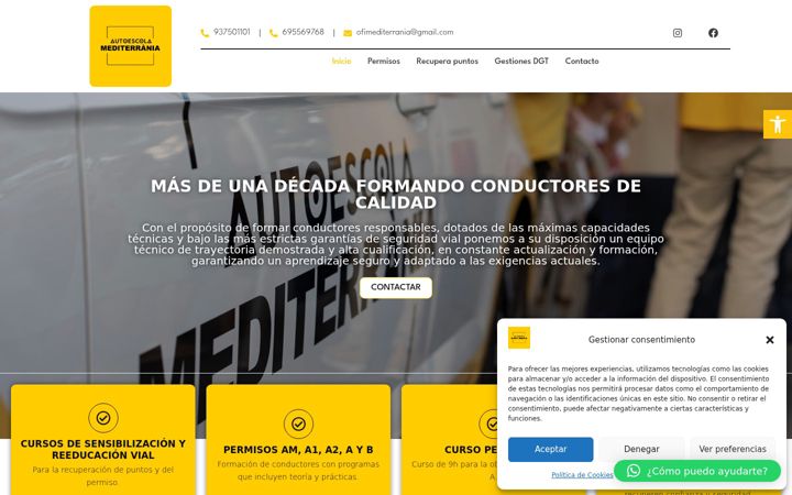 Screenshot of autoescuelamediterrania.com