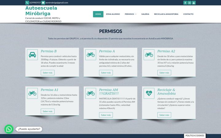 Screenshot von autoescuelamirobriga.es