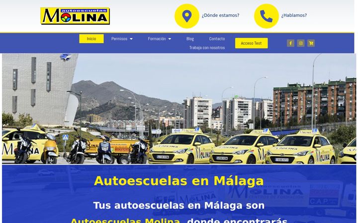 Skjermbilde av autoescuelamolinamalaga.es