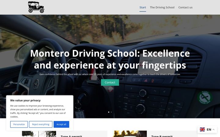 Skjermbilde av autoescuelamontero.es