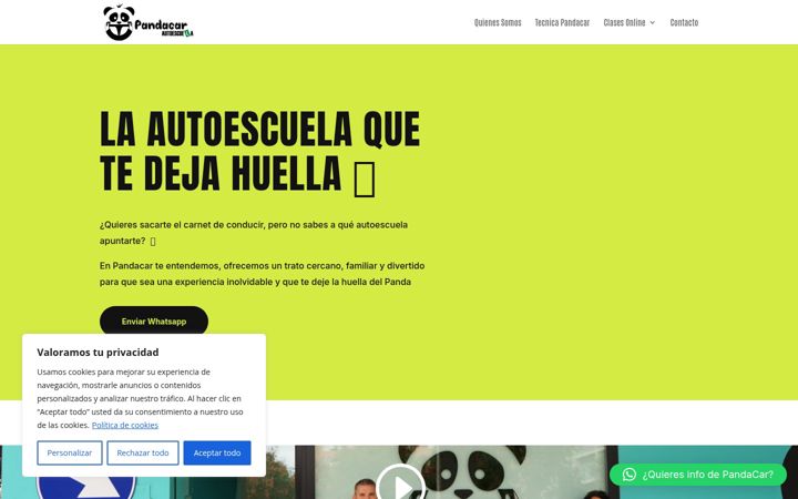 Posnetek zaslona autoescuelapandacar.es
