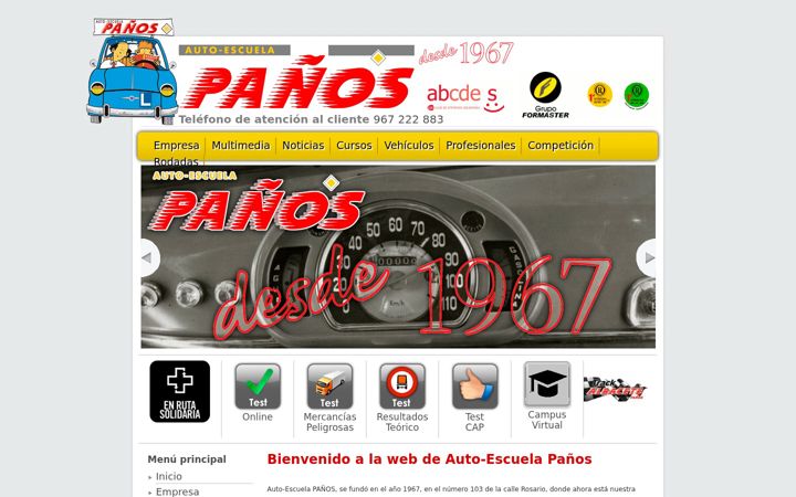Screenshot of autoescuelapanos.com