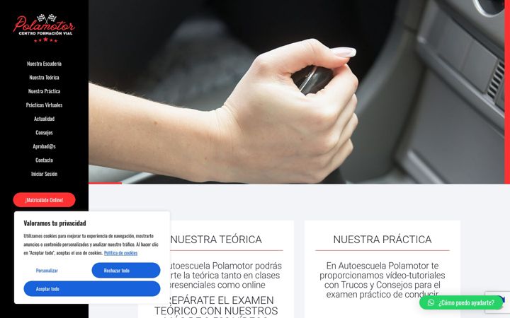Posnetek zaslona autoescuelapolamotor.com