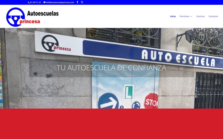 Posnetek zaslona autoescuelaprincesa.com