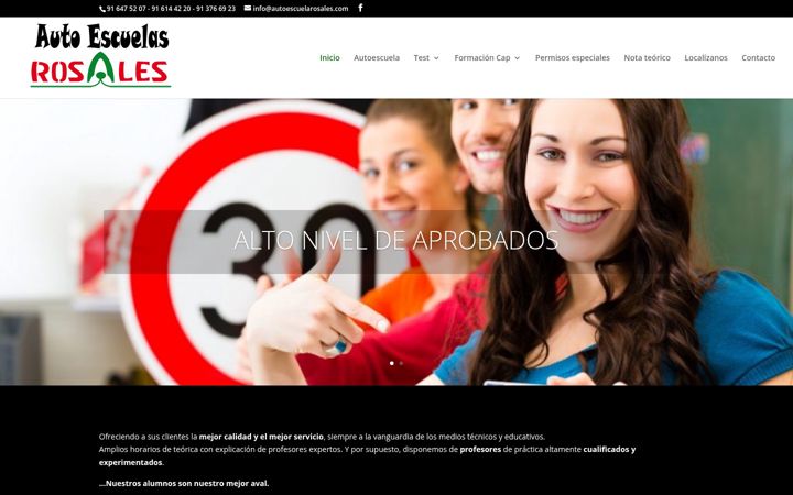 Posnetek zaslona autoescuelarosales.com