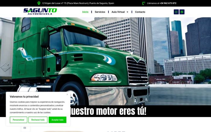 Screenshot of autoescuelasagunto.com