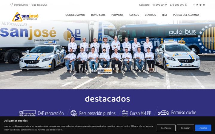 Screenshot of autoescuelasanjose.com