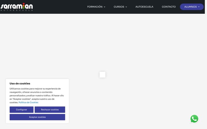 Screenshot of autoescuelasarramian.com