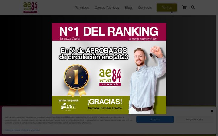 Screenshot of autoescuelaservet84.es