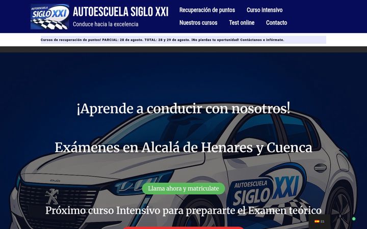 Skjermbilde av autoescuelasigloxxirivas.es