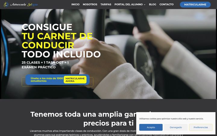 Screenshot of autoescuelasolagua.com