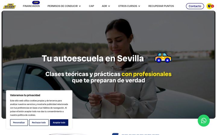 Screenshot of autoescuelasvelasco.com