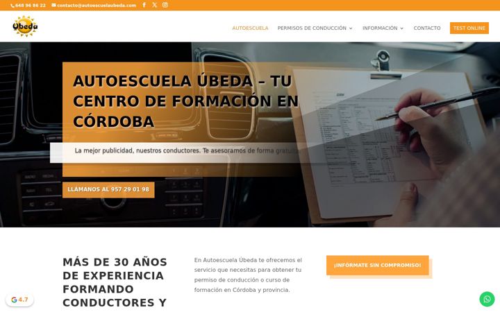 Screenshot of autoescuelaubeda.com