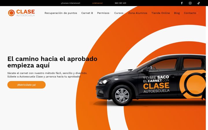 Captură de ecran a autoescuelavalencia.es