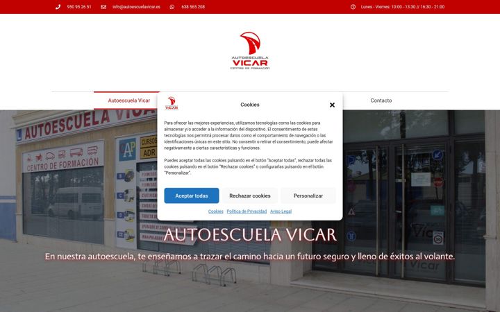 Screenshot of autoescuelavicar.es