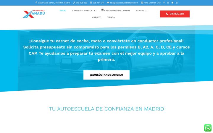 Skærmbillede af autoescuelaxanadu.com