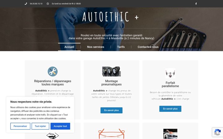 Screenshot of autoethic-plus.fr