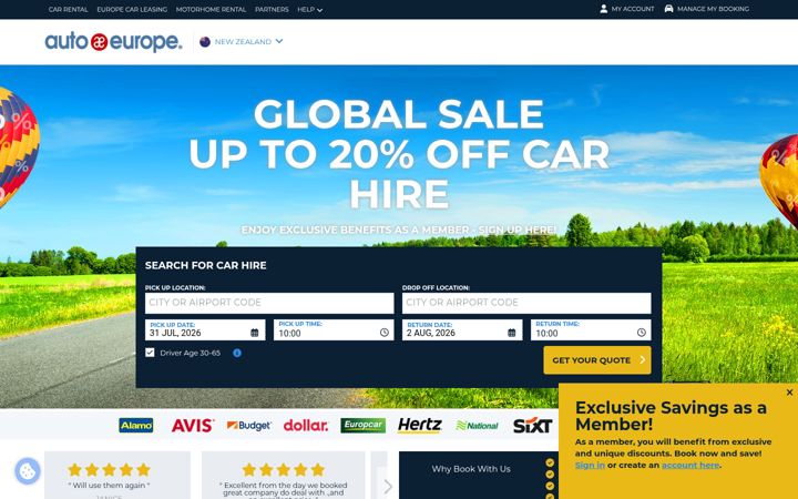 Screenshot of autoeurope.co.nz