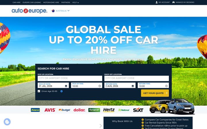 Screenshot of autoeurope.com.au