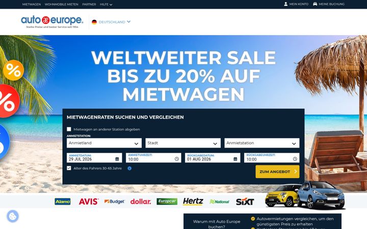 Screenshot of autoeurope.de