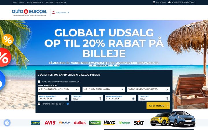 Screenshot of autoeurope.dk