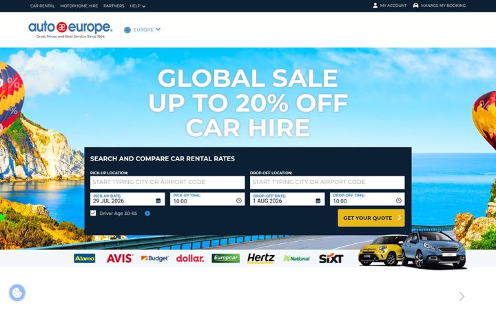 Screenshot of autoeurope.eu