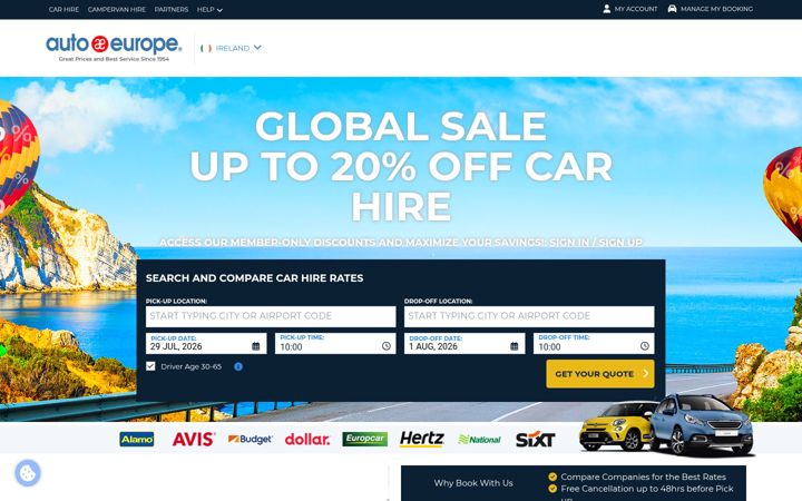 Screenshot of autoeurope.ie