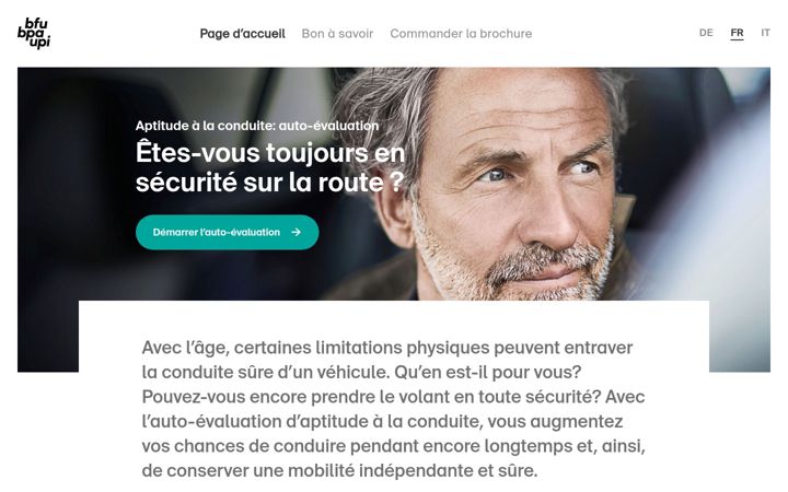 Screenshot of autoevaluation-conduite.ch