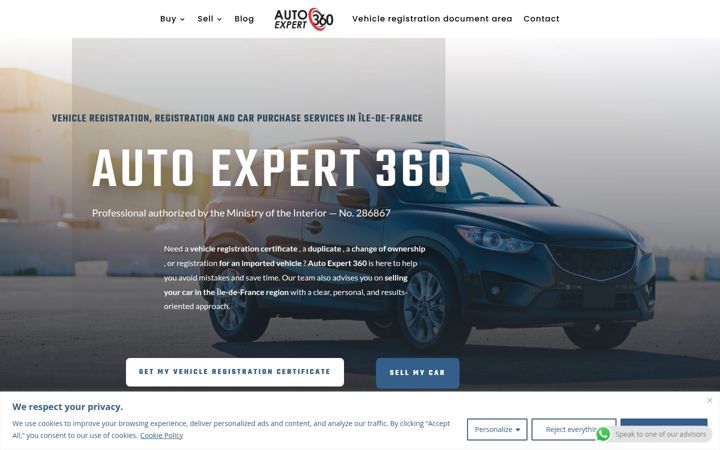Screenshot of autoexpert360.fr