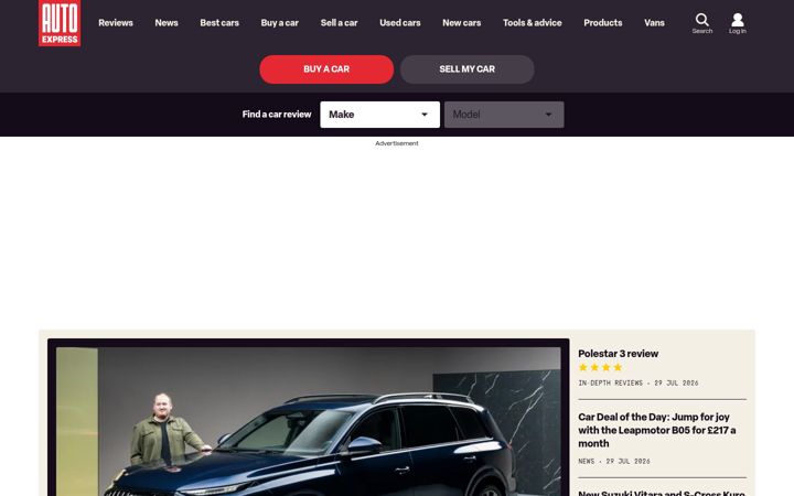 Screenshot of autoexpress.co.uk
