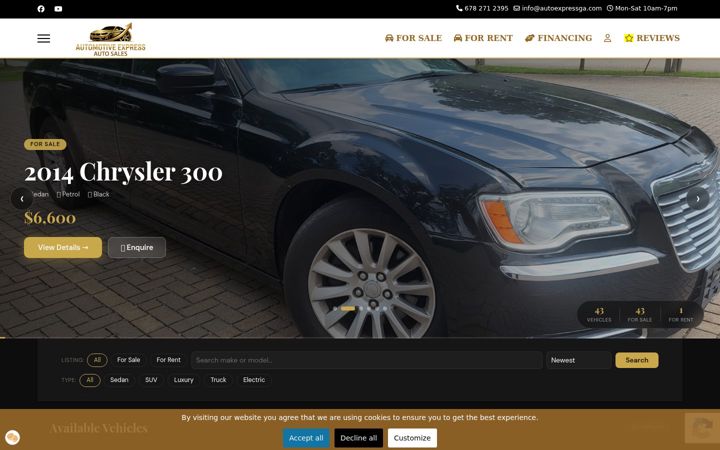 Screenshot of autoexpressga.com