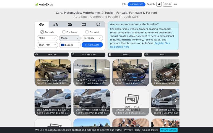 Screenshot of autoexus.com