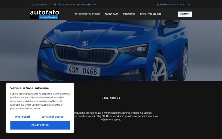 Snímek obrazovky autofafo.sk