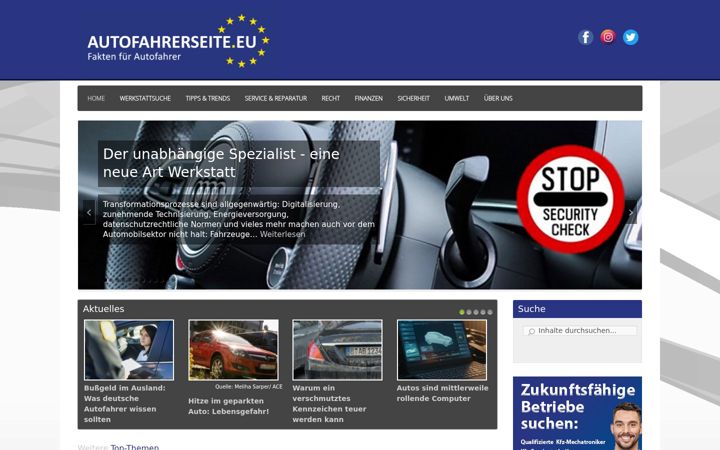 Screenshot of autofahrerseite.eu