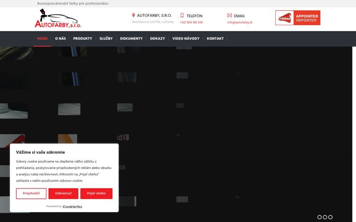 Screenshot of autofarby.sk