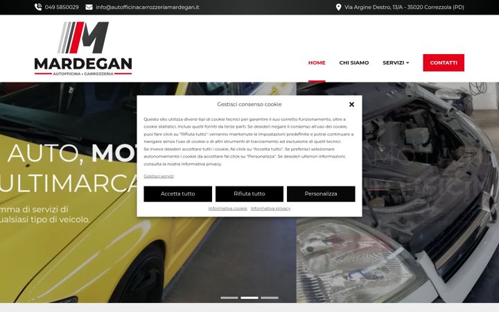 Screenshot of autofficinacarrozzeriamardegan.it