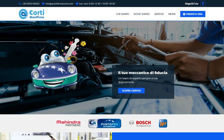 Posnetek zaslona autofficinacorti.com