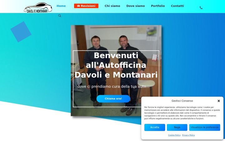 Screenshot of autofficinadavoliemontanari.it