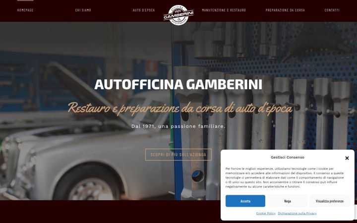 Posnetek zaslona autofficinagamberini.com