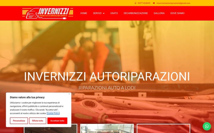 Skjámynd af autofficinainvernizzi.it