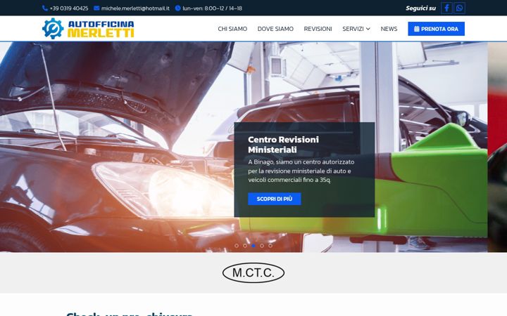 Screenshot of autofficinamerletti.it