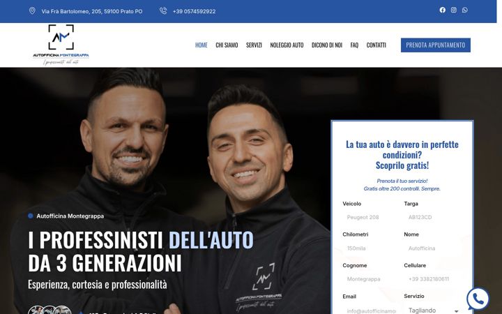 Screenshot van autofficinamontegrappa.com