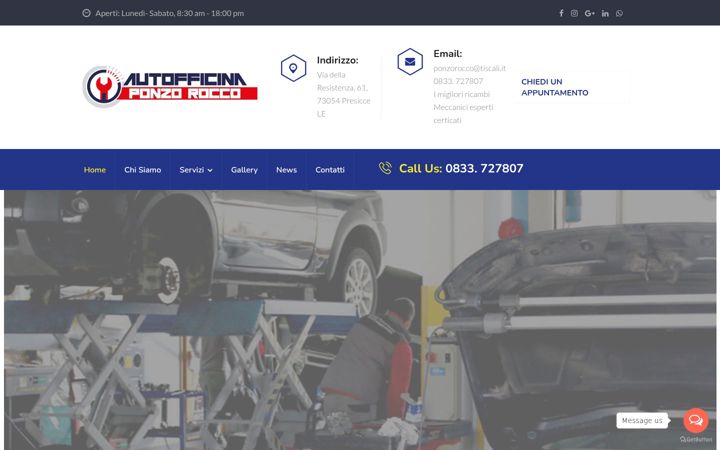 Screenshot of autofficinaponzorocco.it