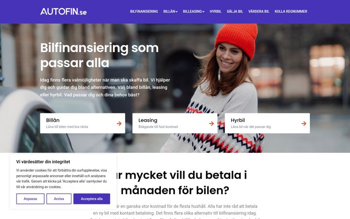 Screenshot of autofin.se